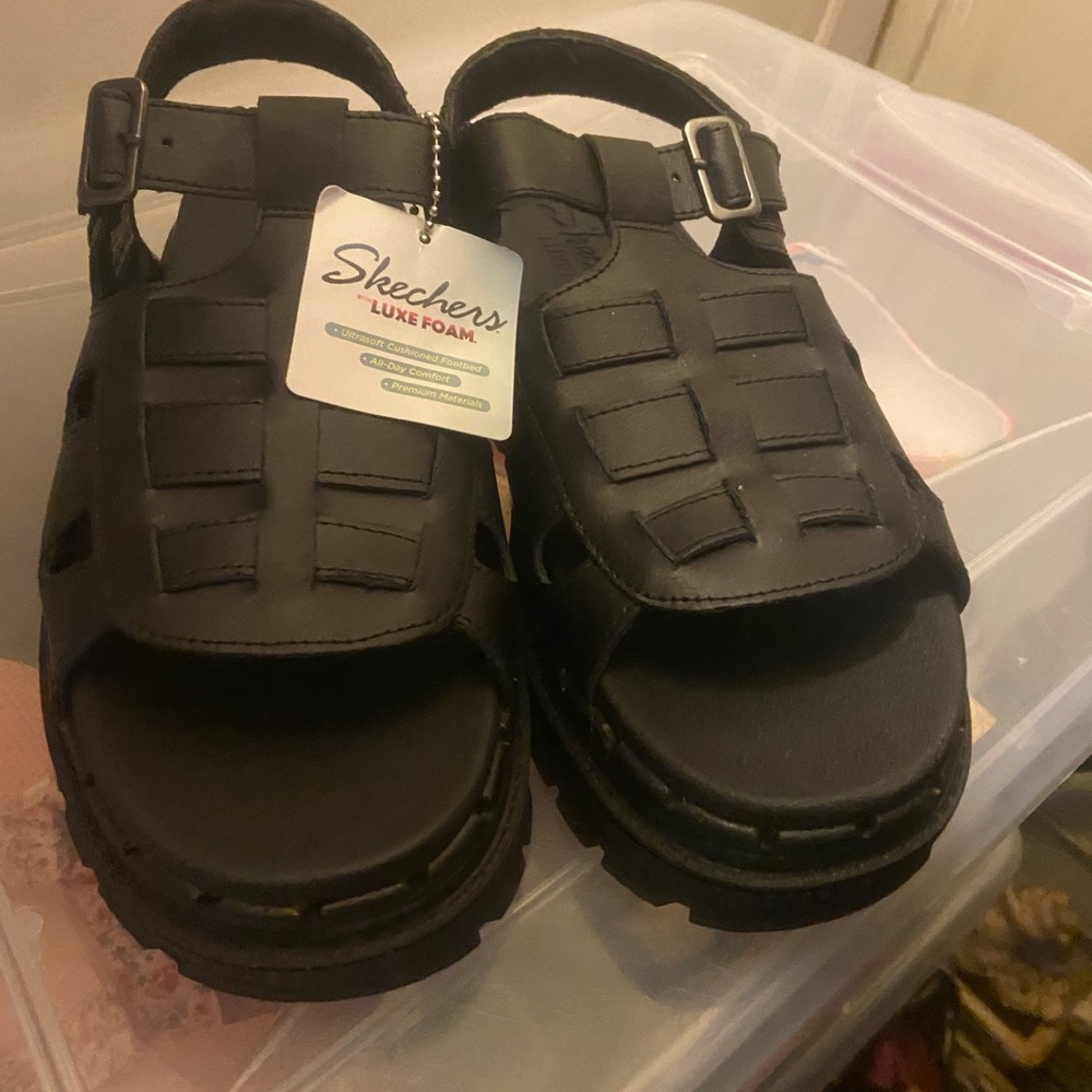 Skechers Kids Luxe Foam Black Sandals